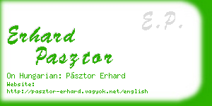 erhard pasztor business card